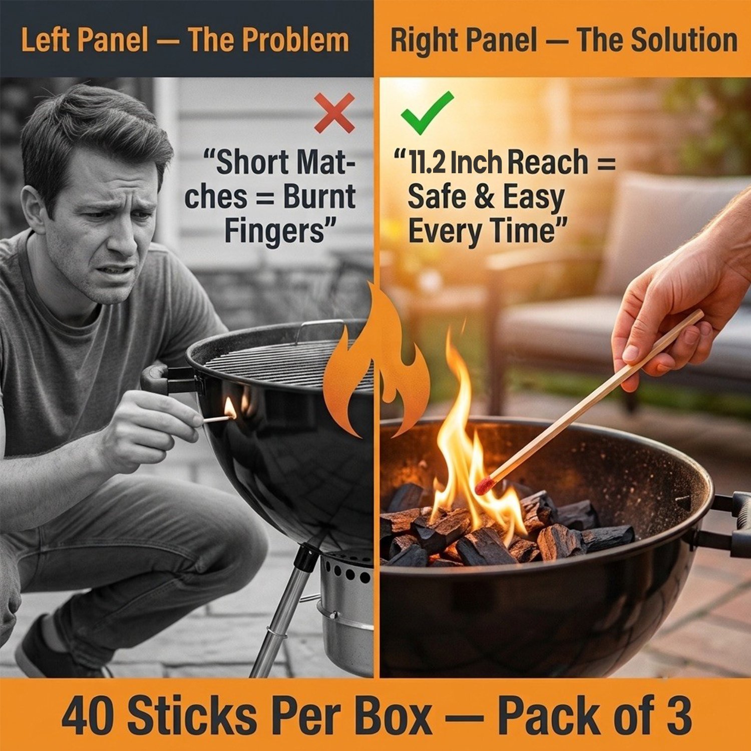 quality Home Extra Long Matches details use2